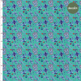 Digitally Printed Fabric with Detailed Hand-Drawn Sea Animal Patterns